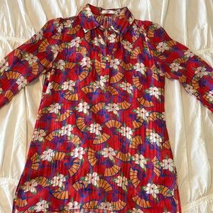 100% Silk Leggiadro Patterned Blouse